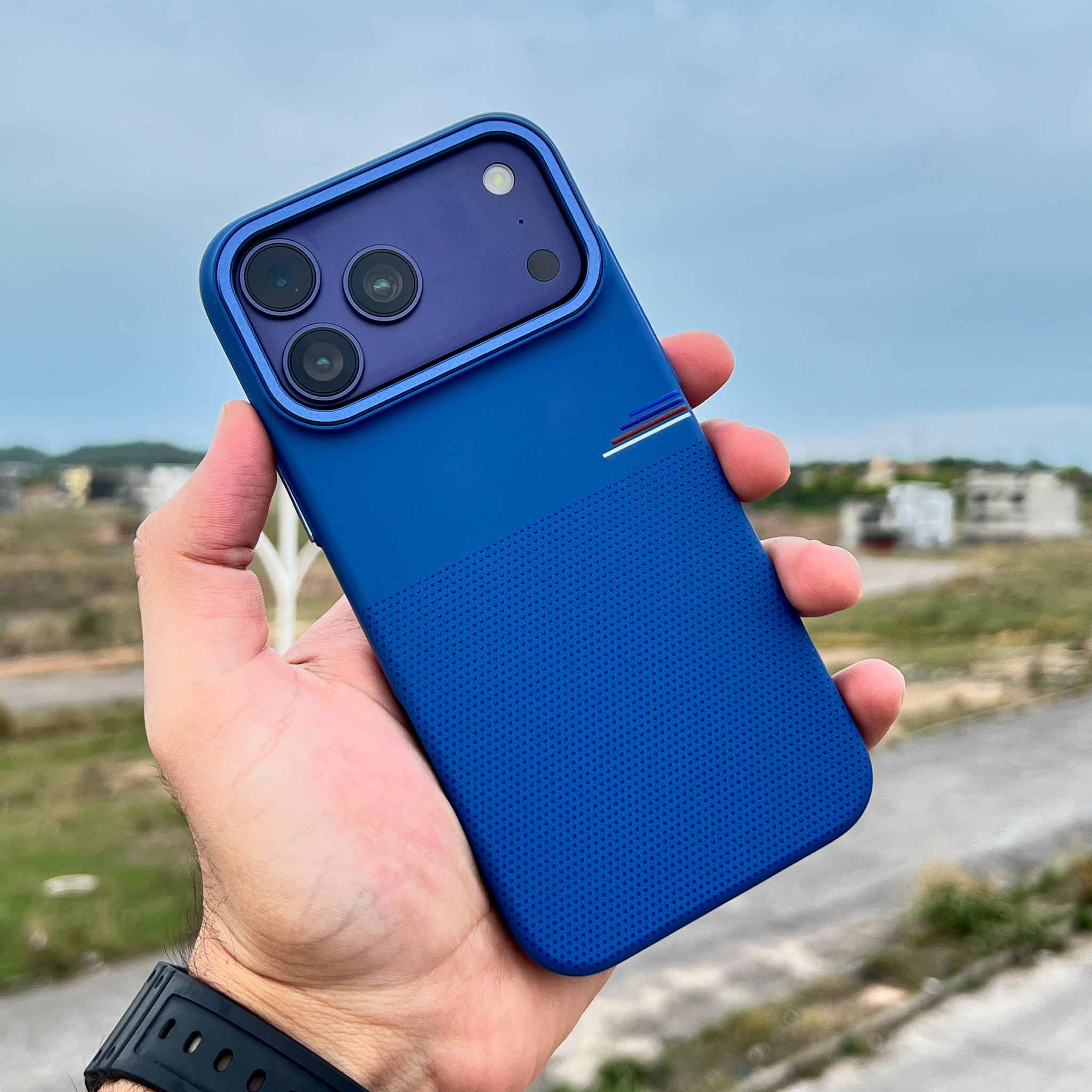 Dual-Texture Silicone Case for iPhone 17 Pro Max | Royal Blue | Premium Grip Design