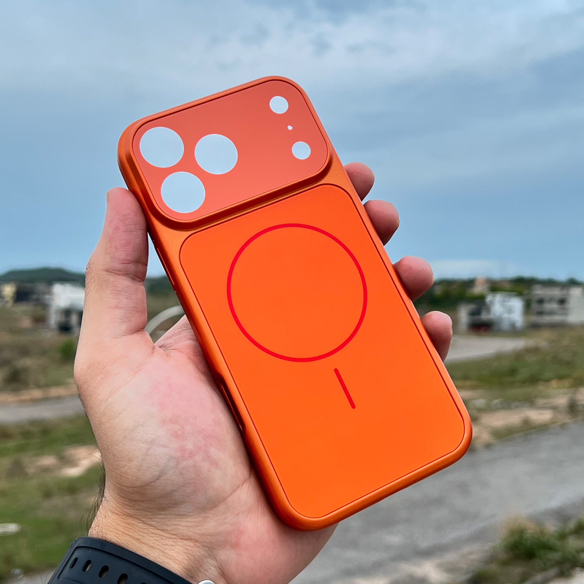 MagSafe AG Matte Glass Case for iPhone 17 Pro Max | Orange | Wireless Charging Compatible