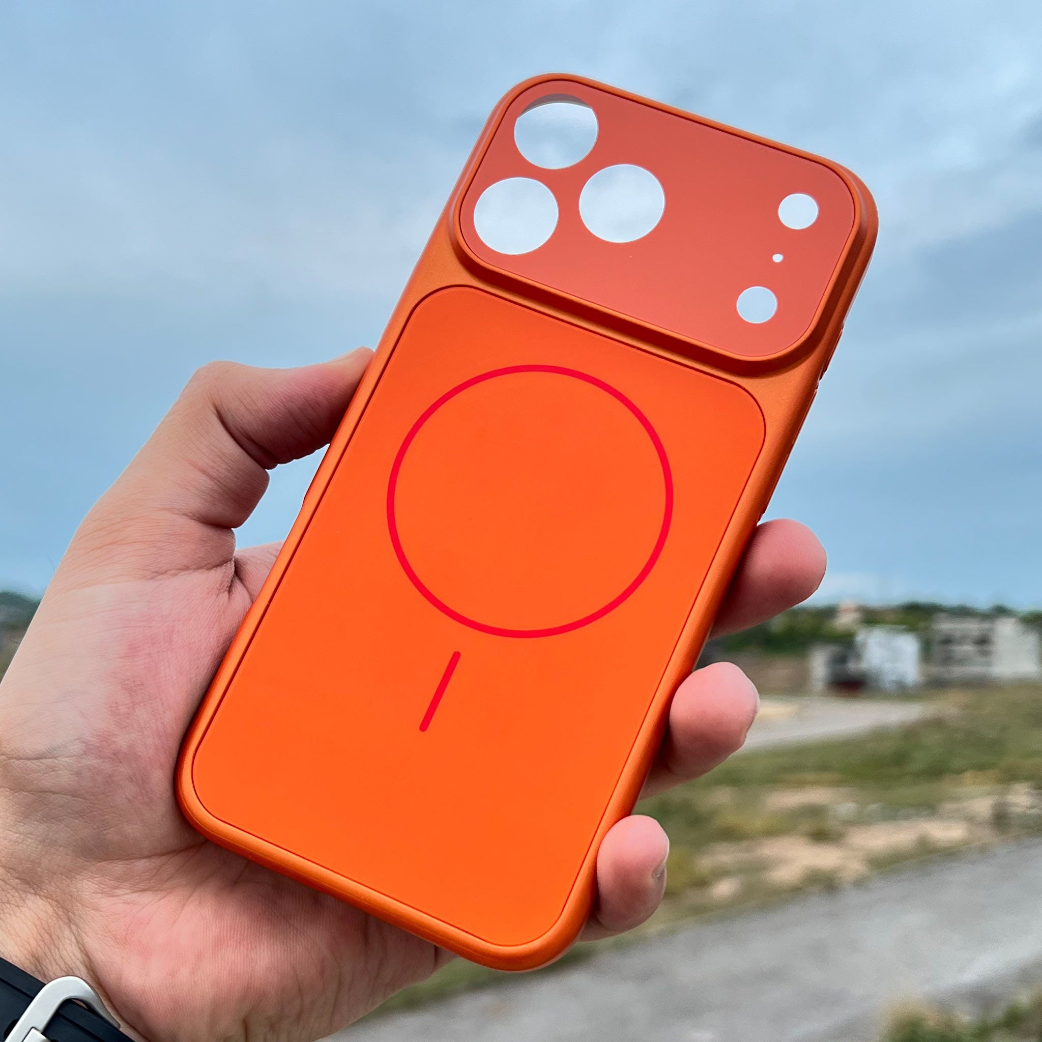 MagSafe AG Matte Glass Case for iPhone 17 Pro Max | Orange | Wireless Charging Compatible