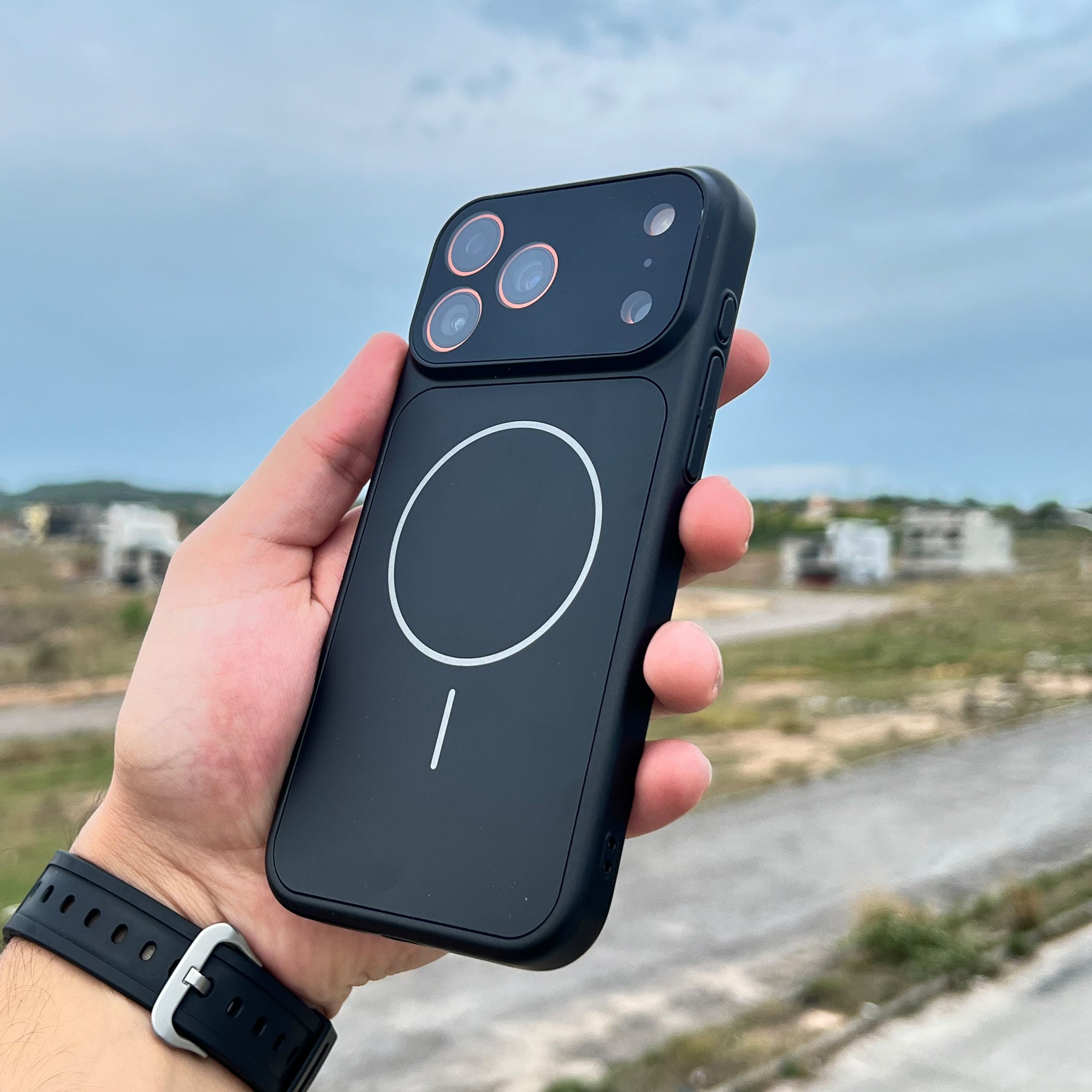 MagSafe AG Matte Glass Case for iPhone 17 Pro Max | Matte Black | Wireless Charging Compatible