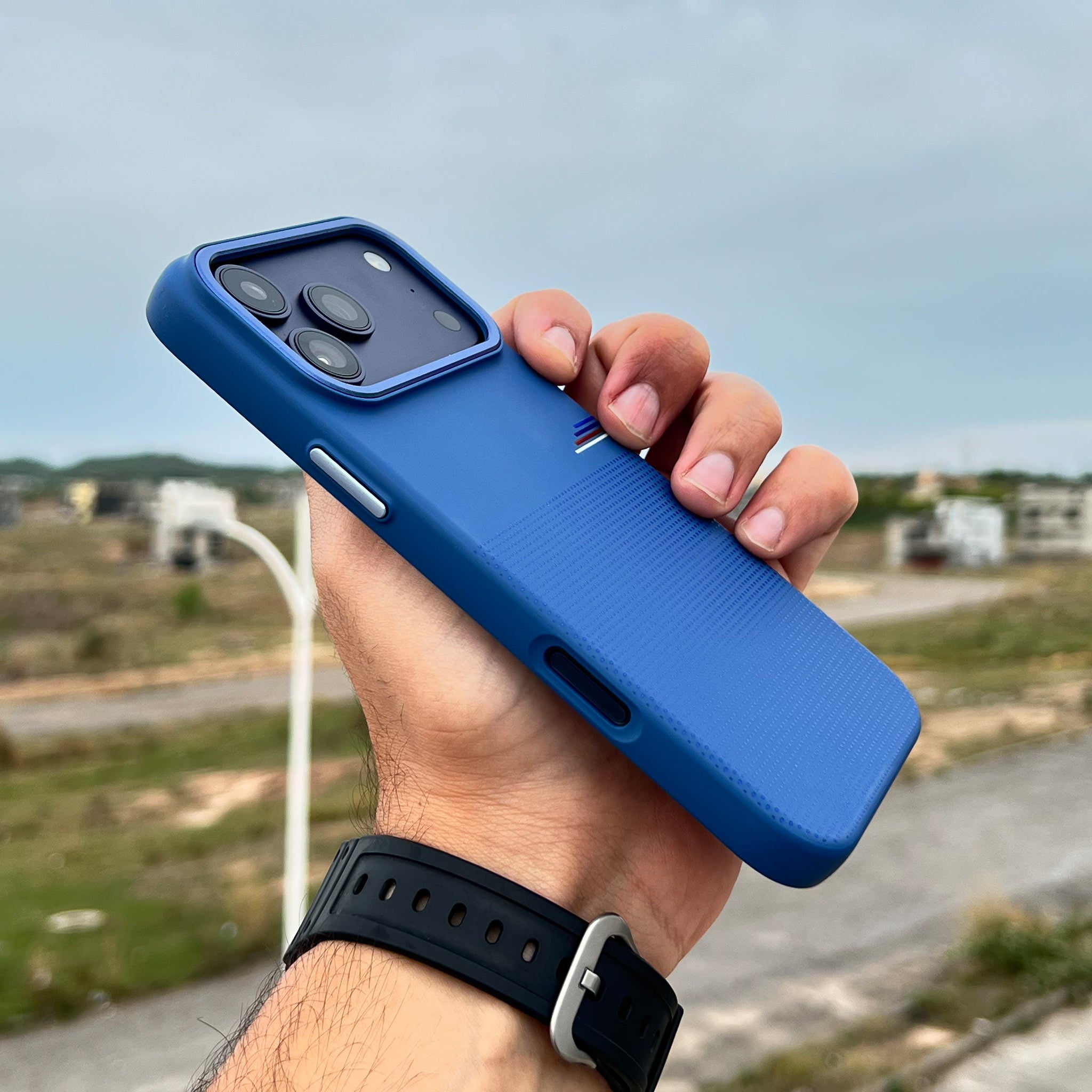 Dual-Texture Silicone Case for iPhone 17 Pro Max | Royal Blue | Premium Grip Design