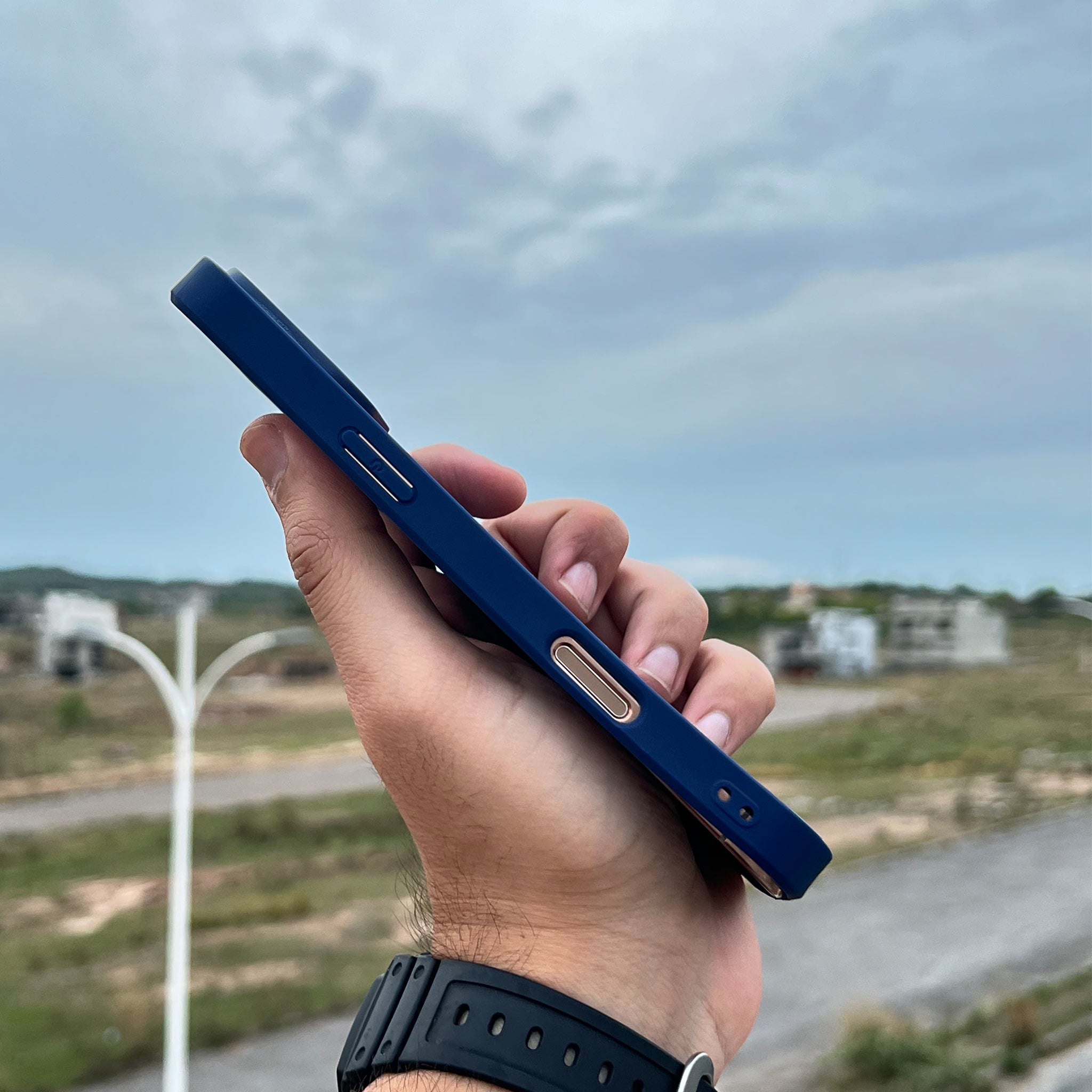 Santa Barbara Polo Style Leather Case for iPhone 16 Pro Max | Navy Blue | Wireless Charging Compatible