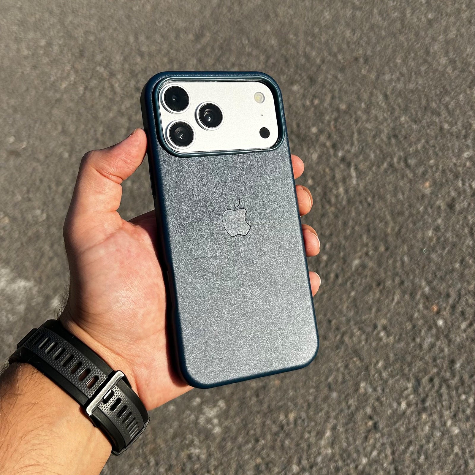 Apple Leather Case with MagSafe for iPhone 17 Pro Max | Navy Blue