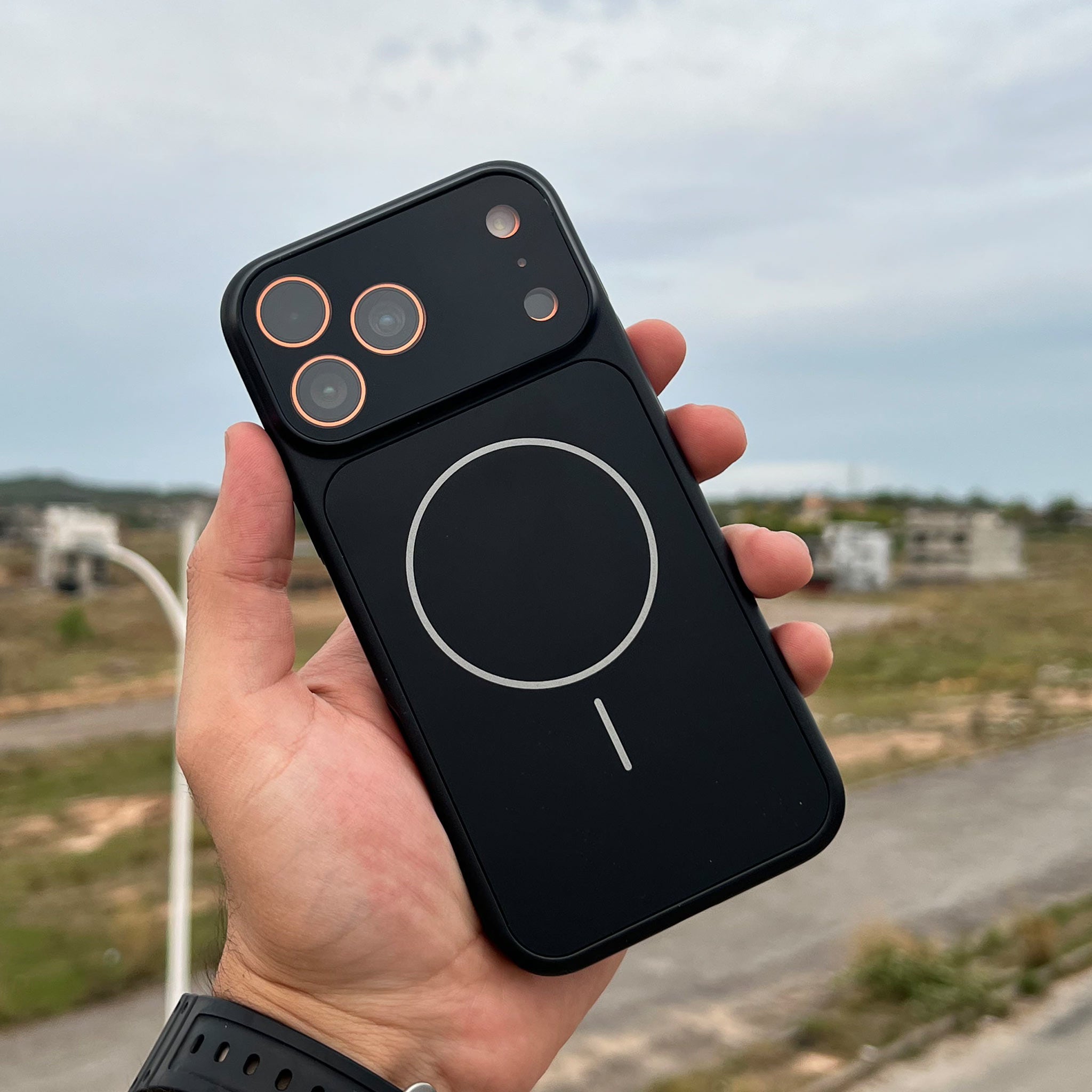 MagSafe AG Matte Glass Case for iPhone 17 Pro Max | Matte Black | Wireless Charging Compatible