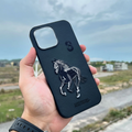 Santa Barbara Polo Style Leather Case | Black | Wireless Charging Compatible